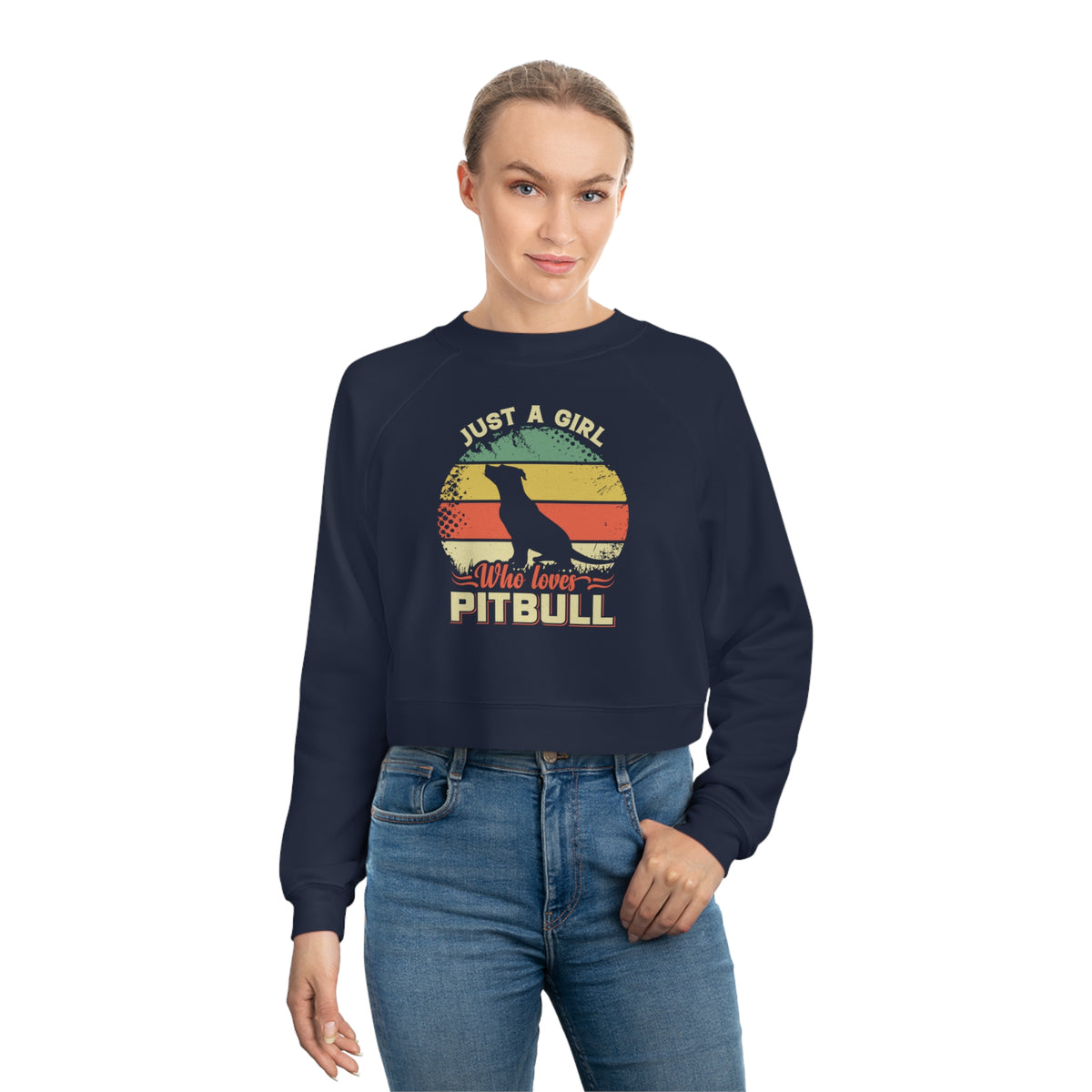 Just A Girl Who Loves Pitbull Women's Cropped Pullover